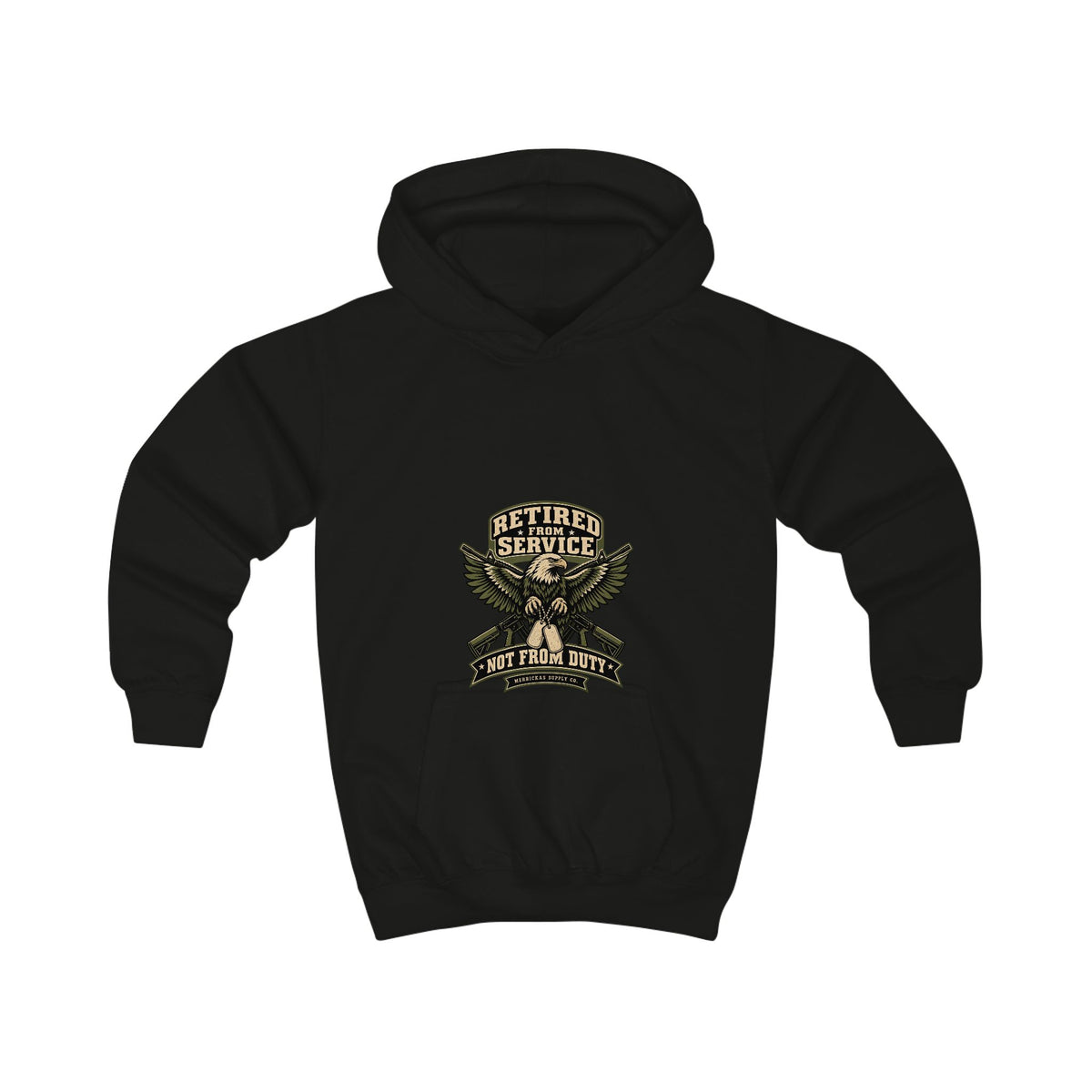 Retired From Service Not From Duty Kids' Hoodie
