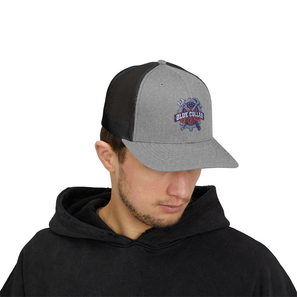 Blue Collar Built Snapback Trucker Hat