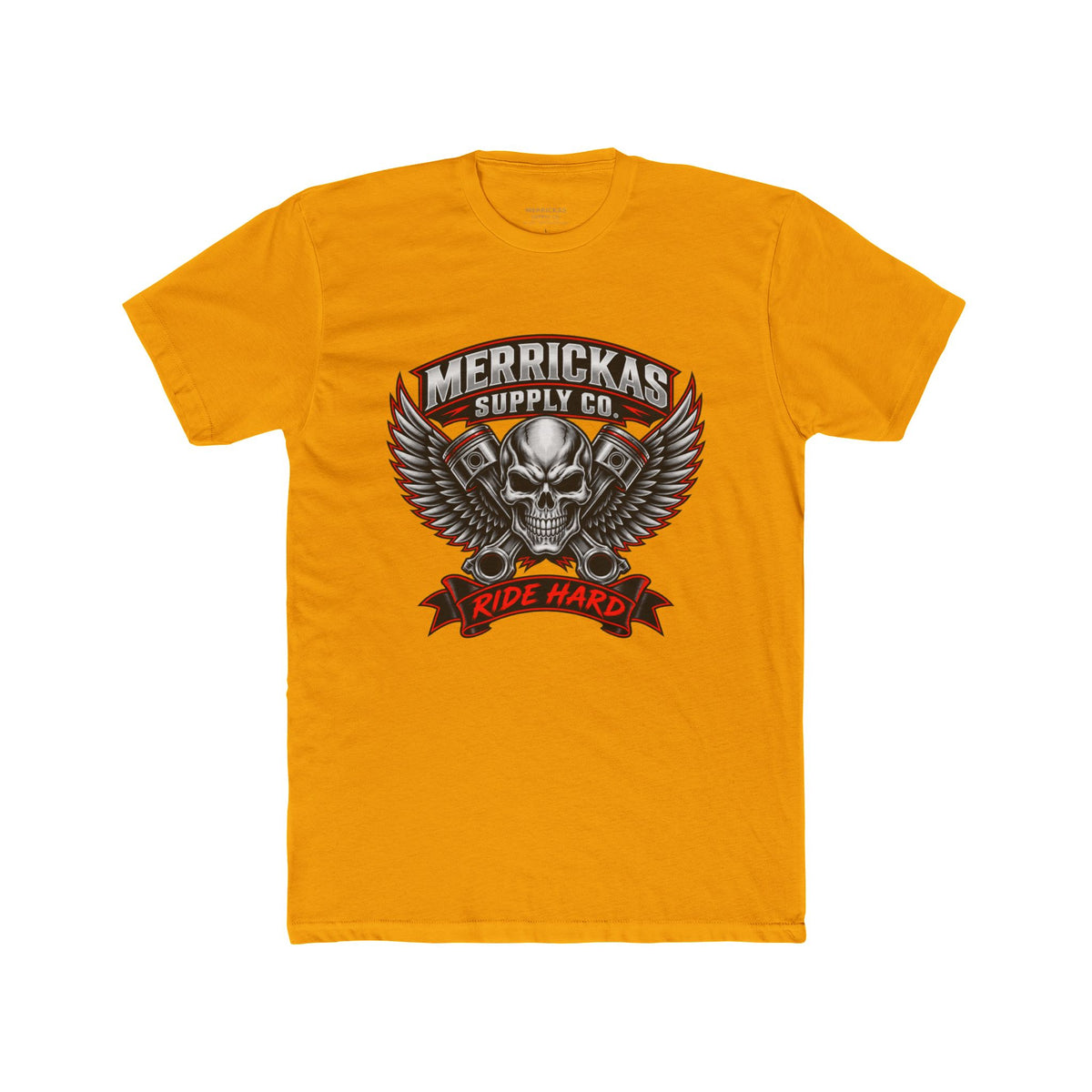 Merrickas Ride Hard Winged Skull T-Shirt
