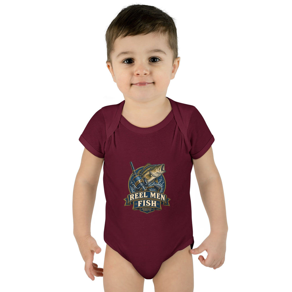 Reel Men Fish Baby Onesie