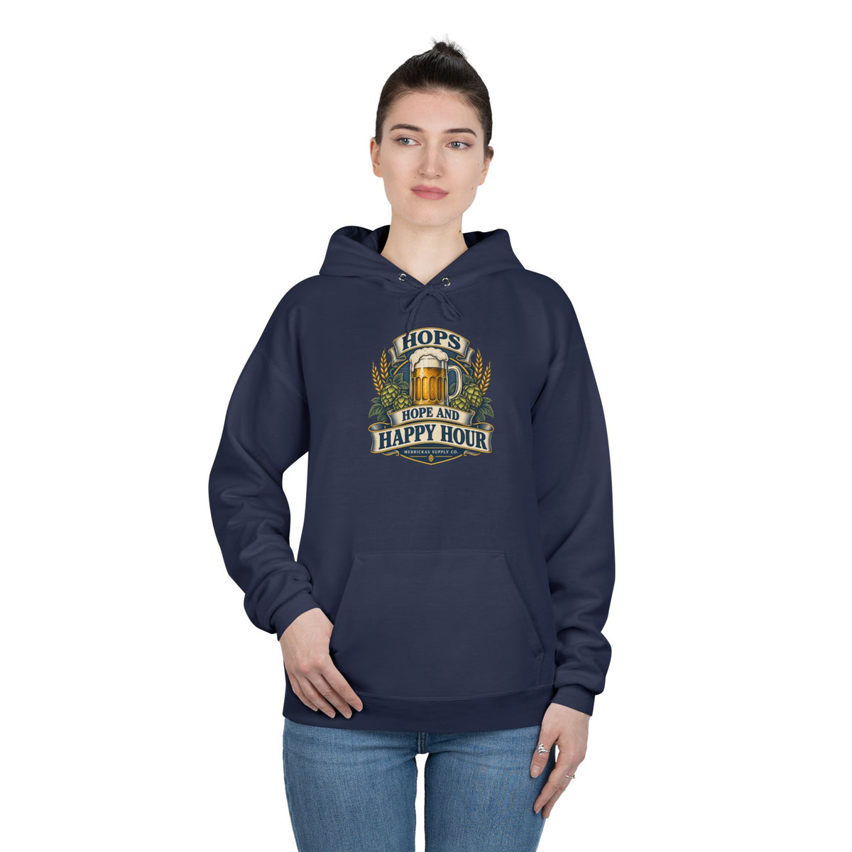 Hops Hope And Happy Hour Heavyweight Hoodie