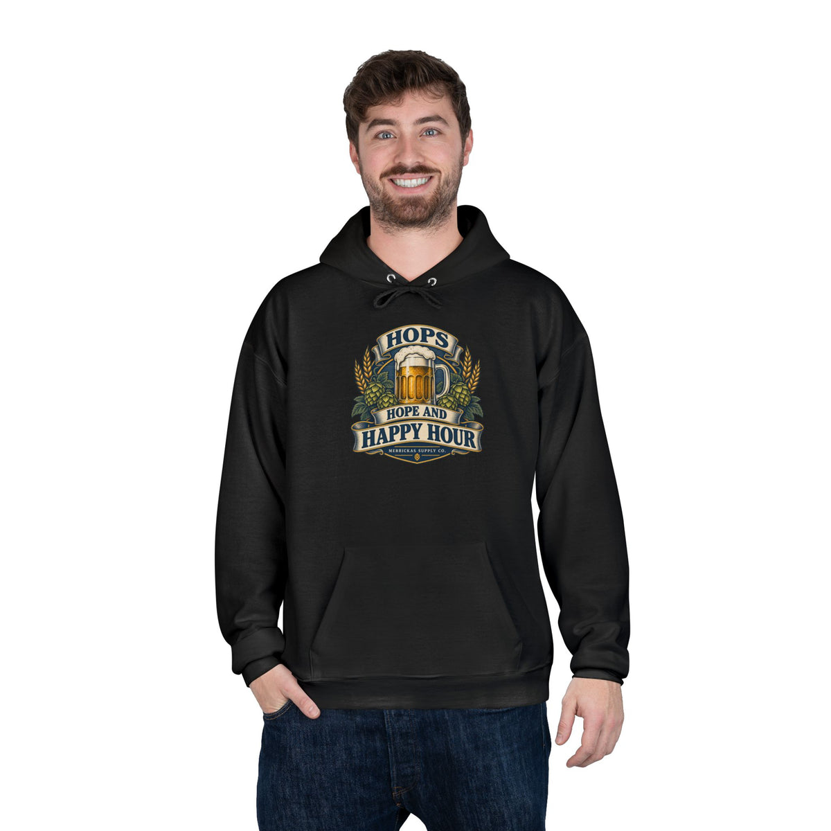 Hops Hope And Happy Hour Heavyweight Hoodie