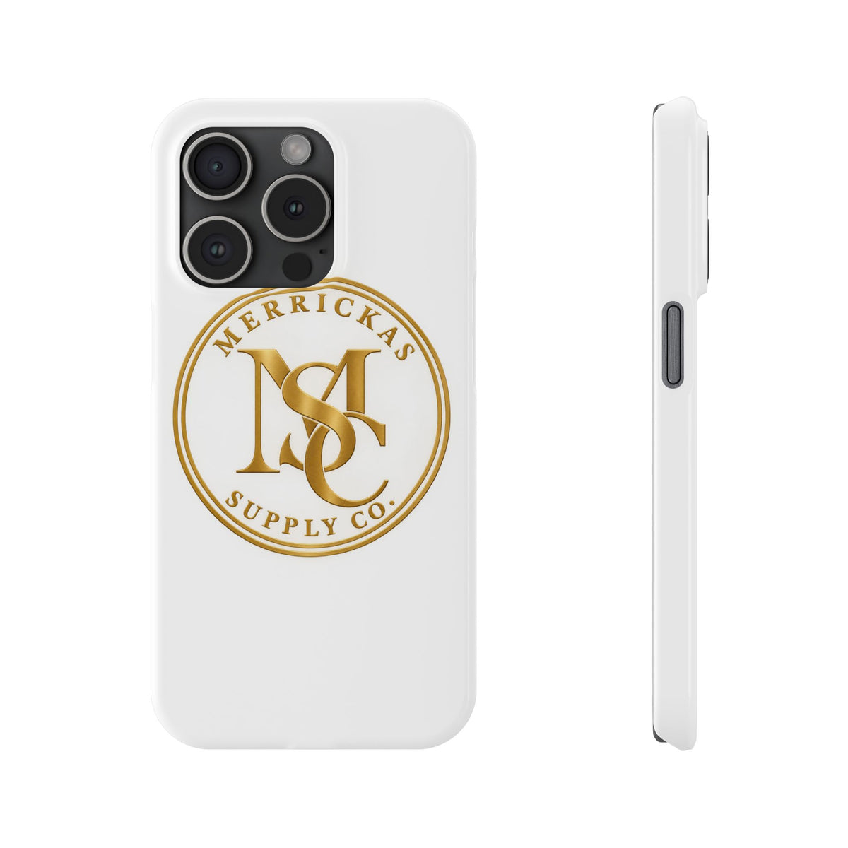 Merrickas Gold MSC Monogram Phone Case