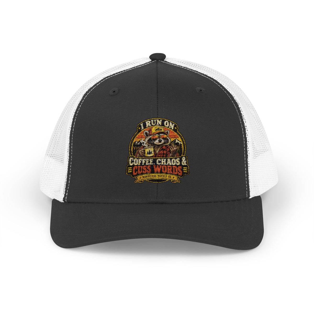 Coffee, Chaos & Cuss Words Snapback Trucker Hat