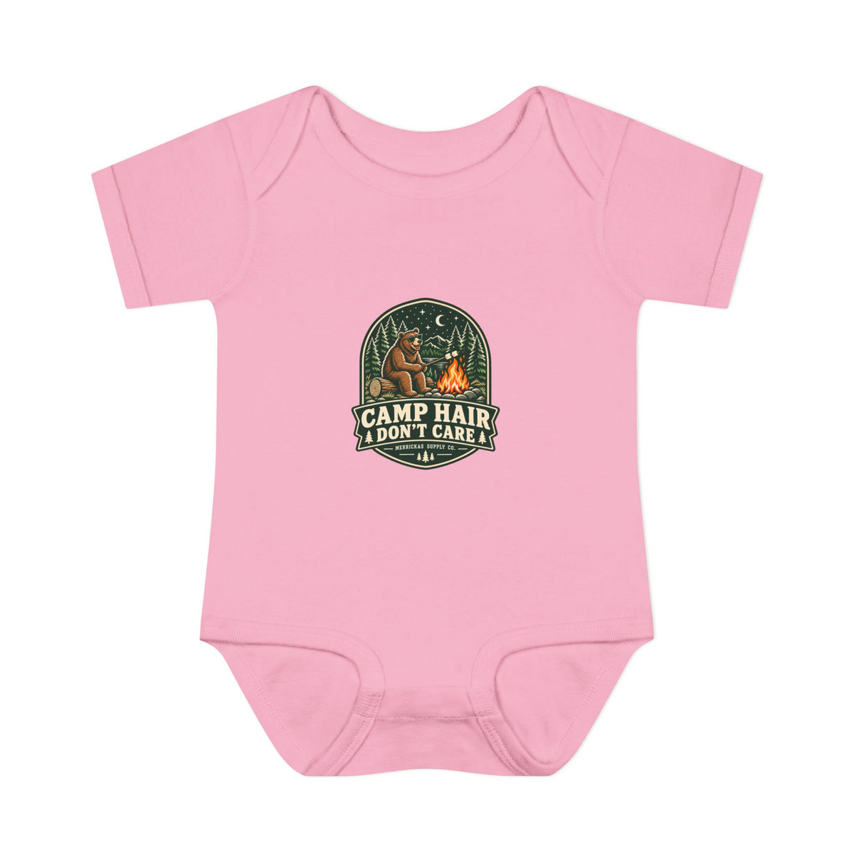 Camp Hair Don't Care Baby Onesie