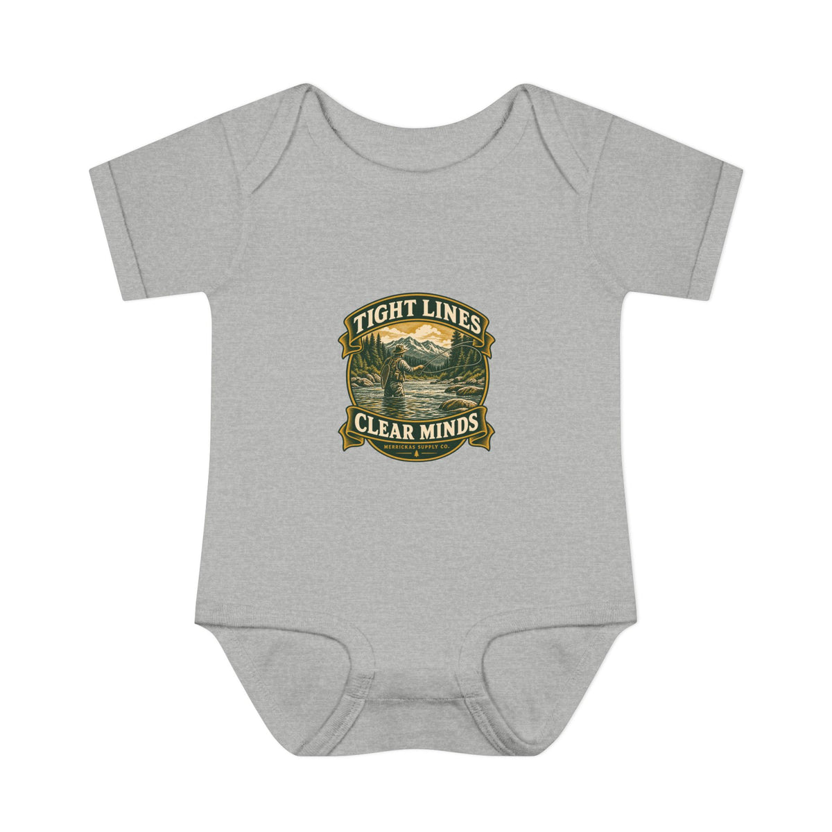 Tight Lines Clear Minds Baby Onesie
