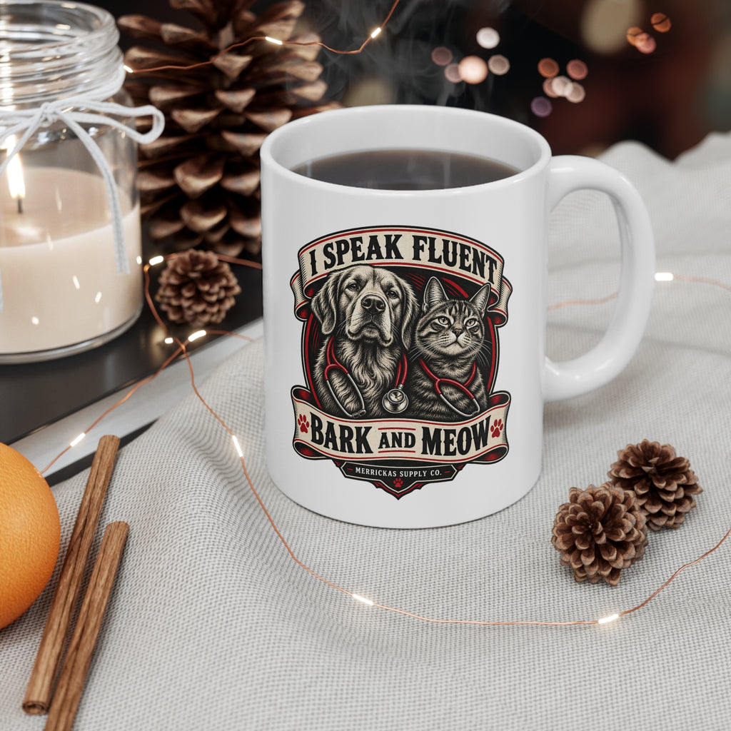 I Speak Fluent Bark And Meow Coffee Mug 11oz
