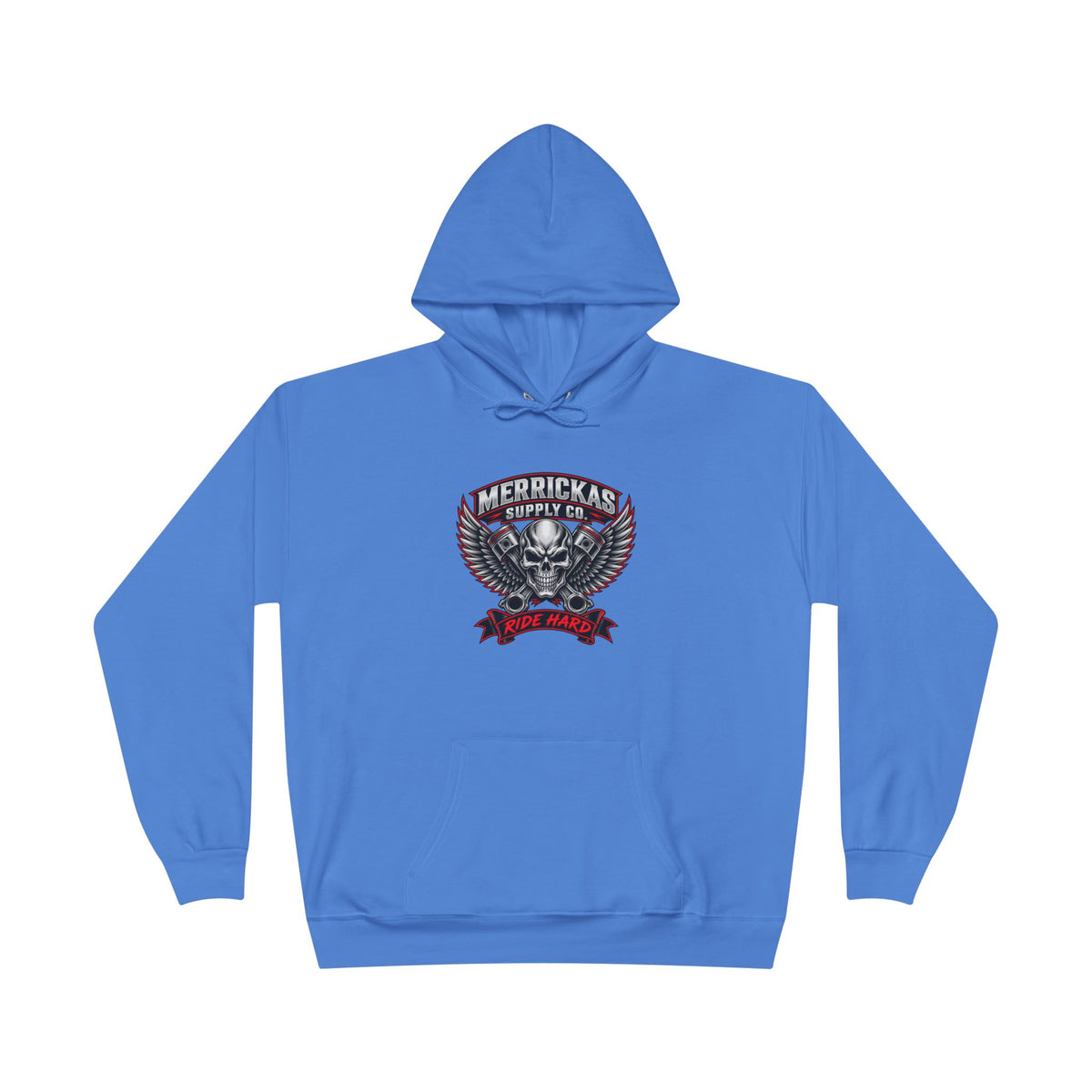 Merrickas Ride Hard Winged Skull Hoodie