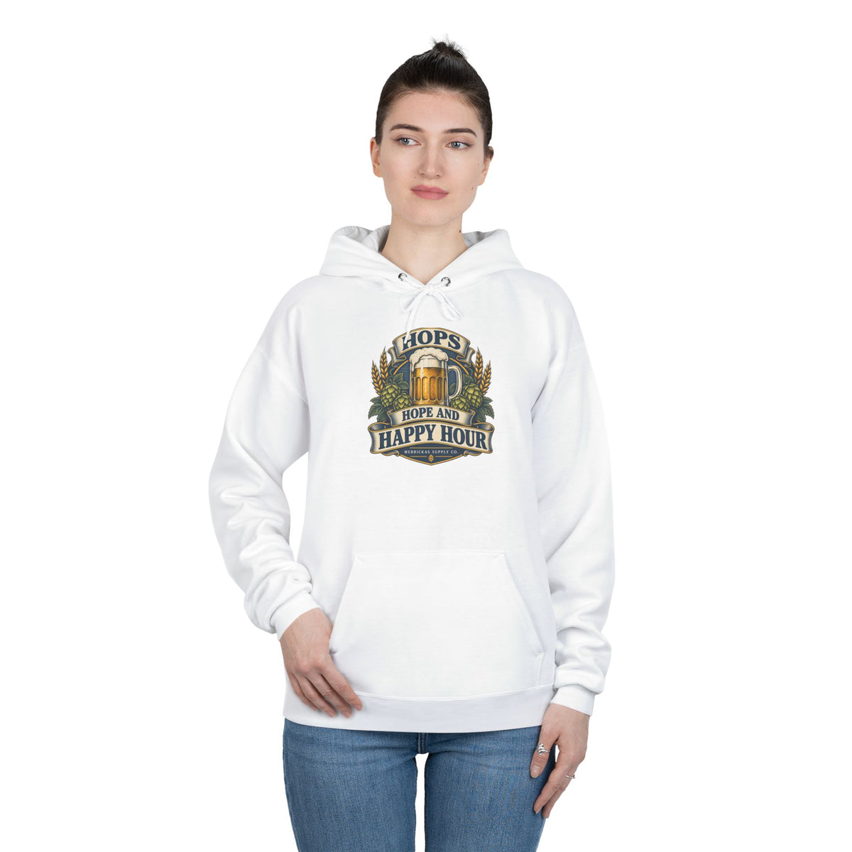 Hops Hope And Happy Hour Heavyweight Hoodie