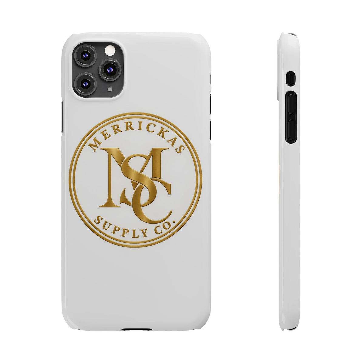 Merrickas Gold MSC Monogram Phone Case