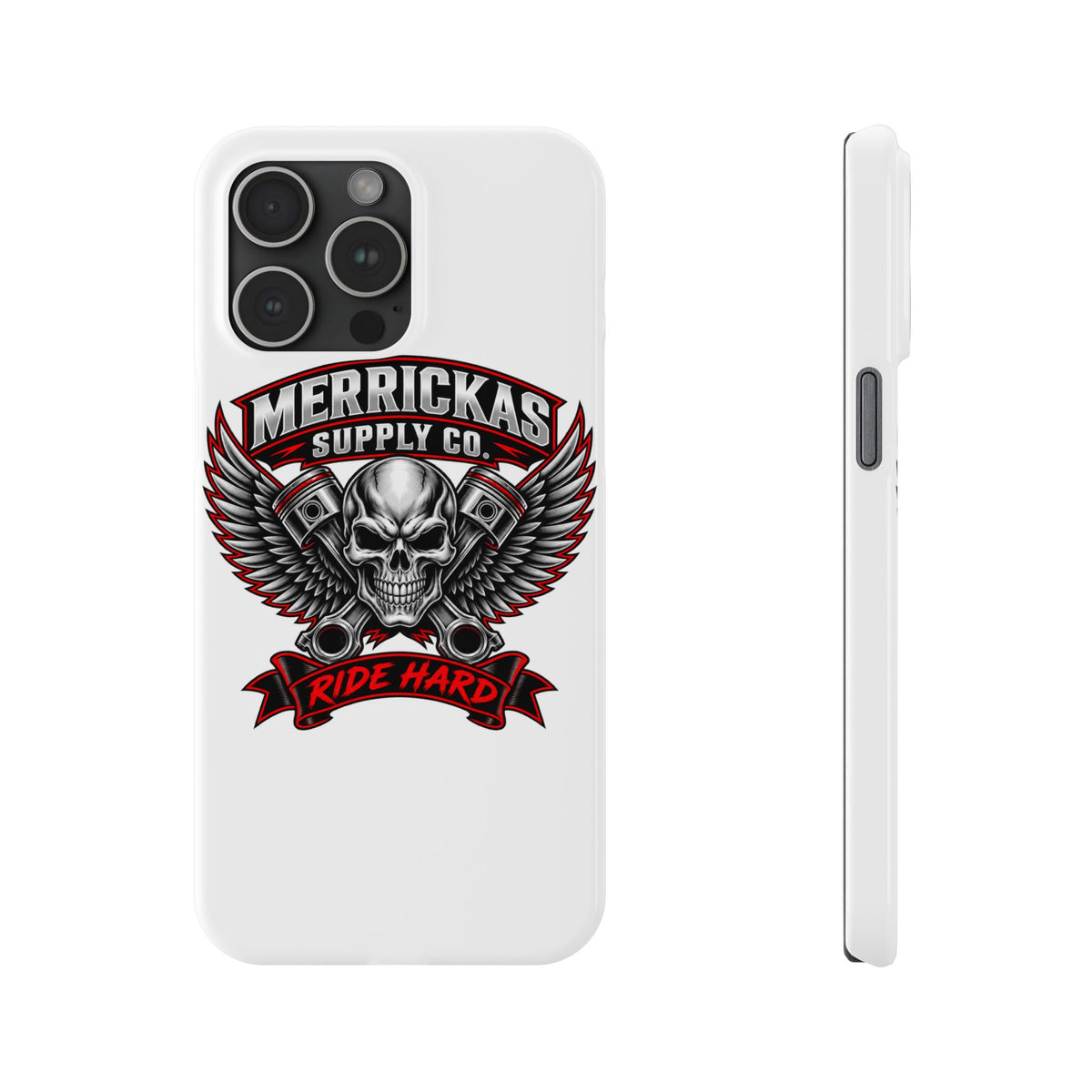 Merrickas Ride Hard Winged Skull Phone Case
