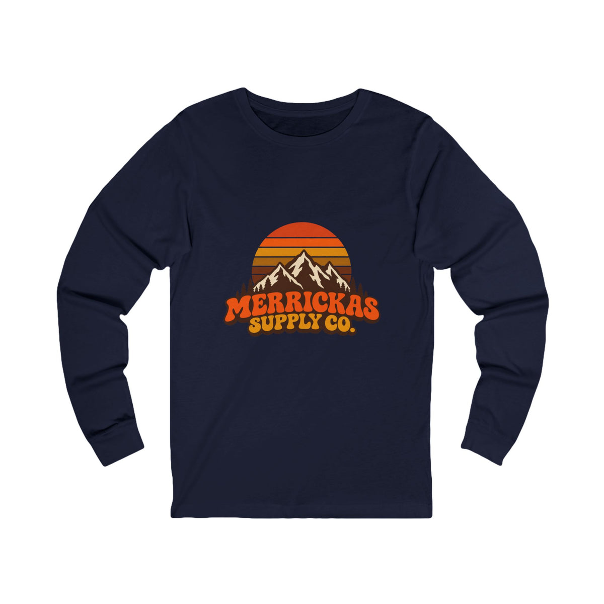 Merrickas Retro Sunset Mountain Long Sleeve Tee