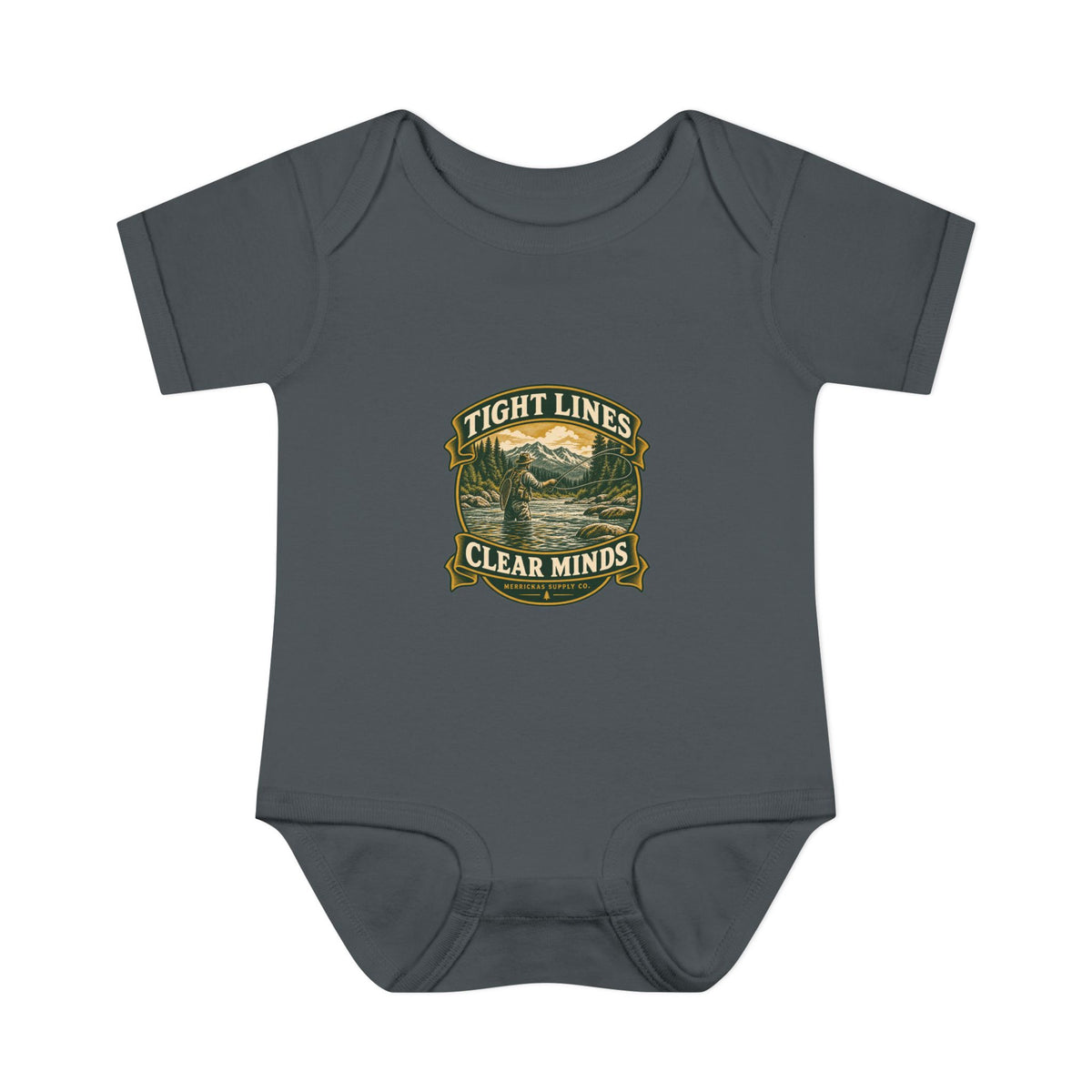 Tight Lines Clear Minds Baby Onesie