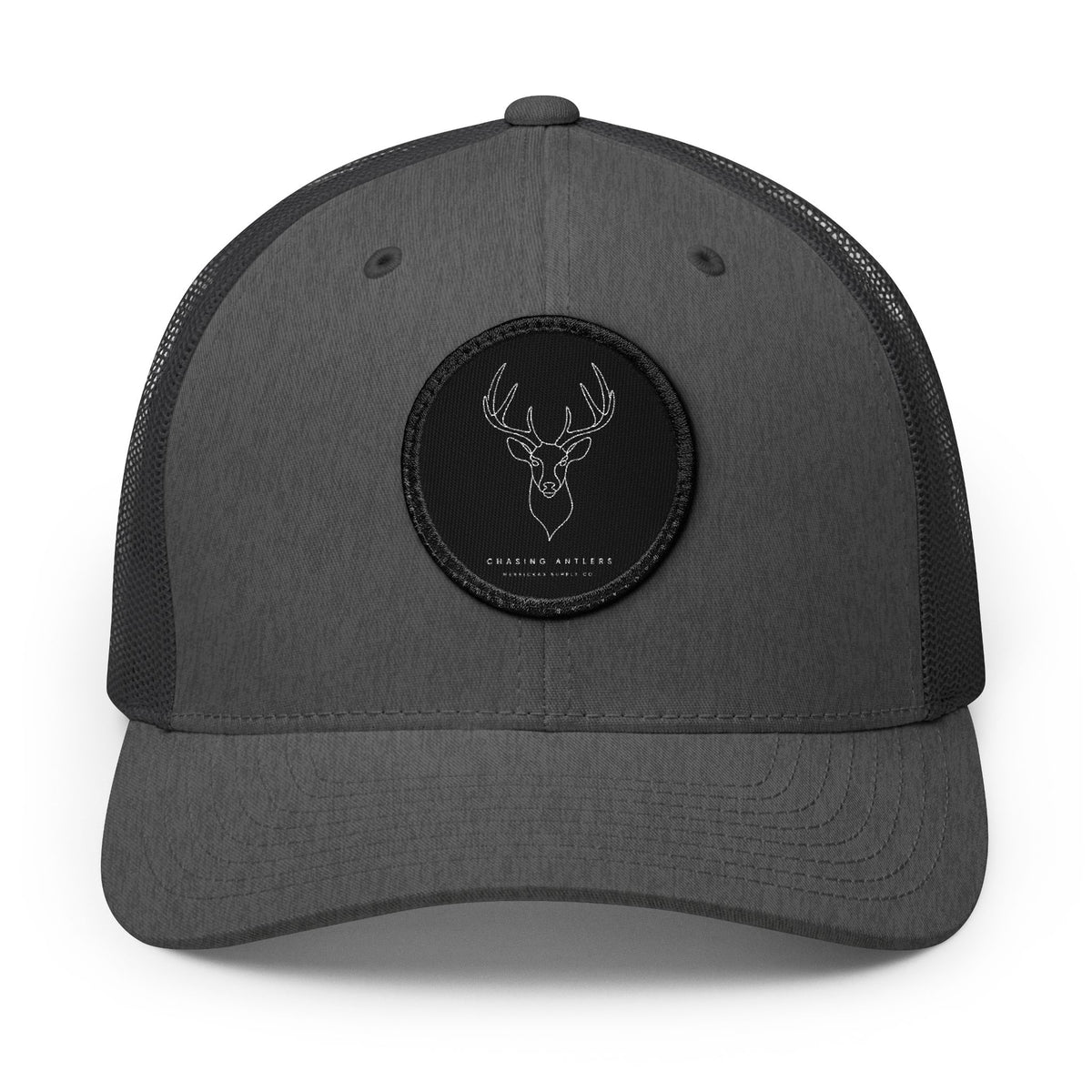 Chasing Antlers Leather Patch Trucker Cap