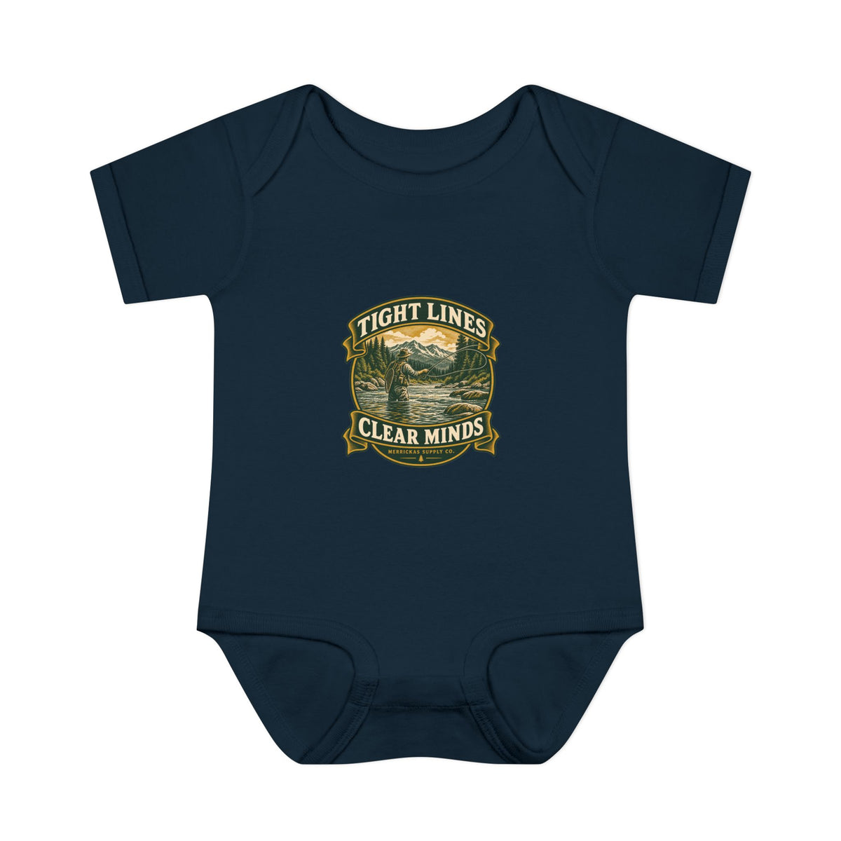 Tight Lines Clear Minds Baby Onesie