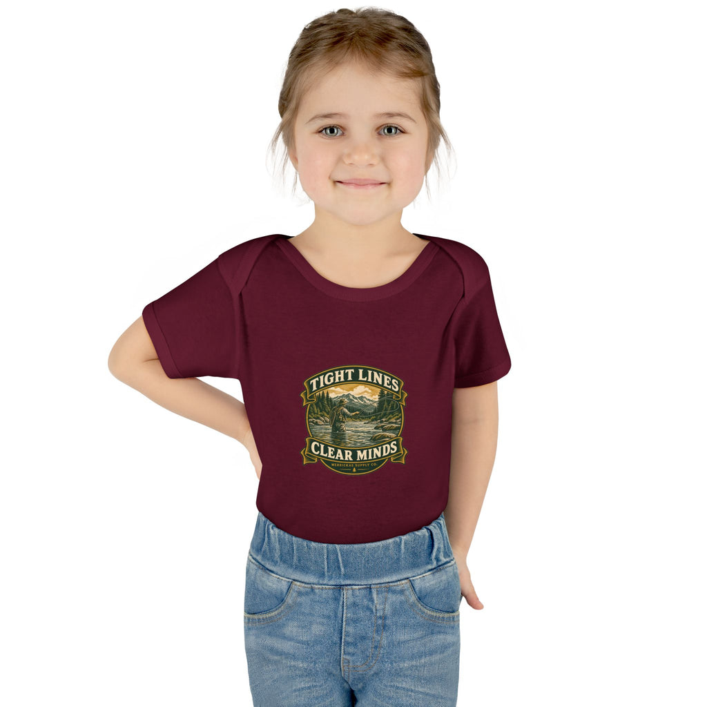 Tight Lines Clear Minds Baby Onesie