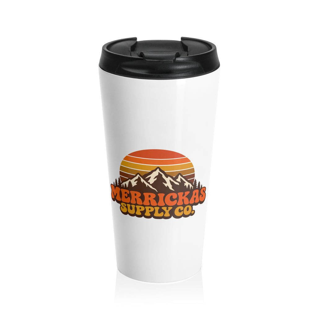 Merrickas Retro Sunset Mountain Travel Mug