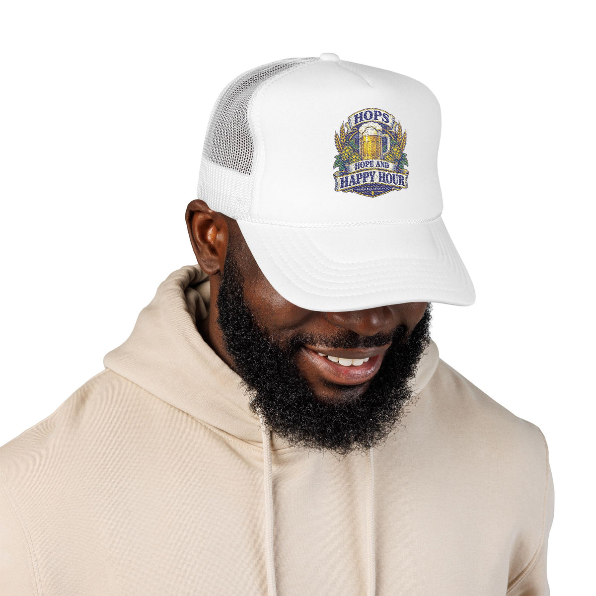 Hops Hope And Happy Hour Foam Trucker Hat