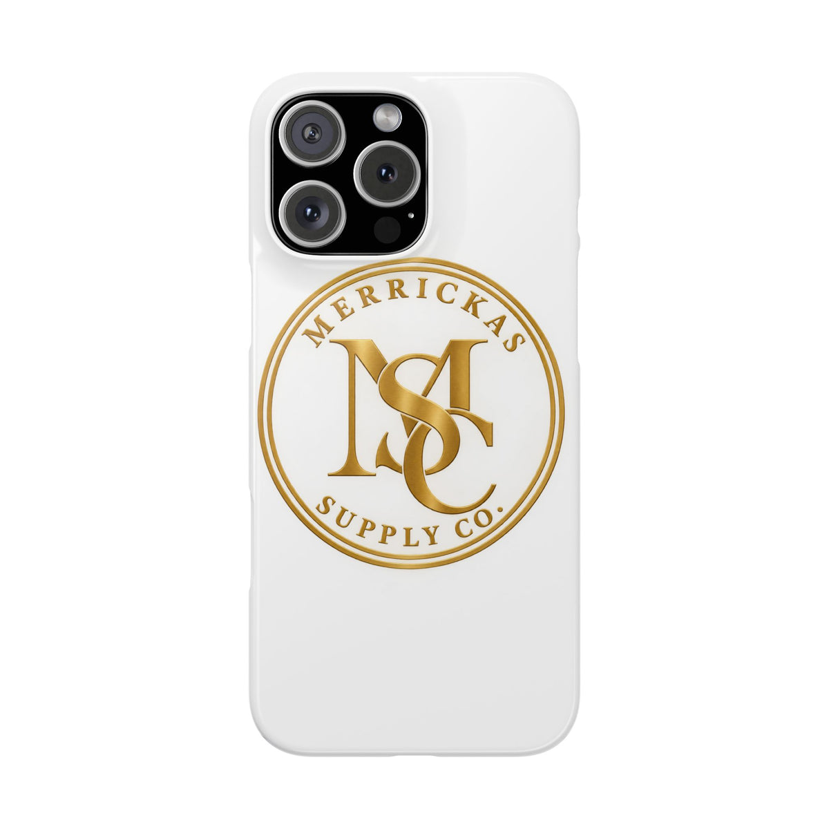 Merrickas Gold MSC Monogram Phone Case
