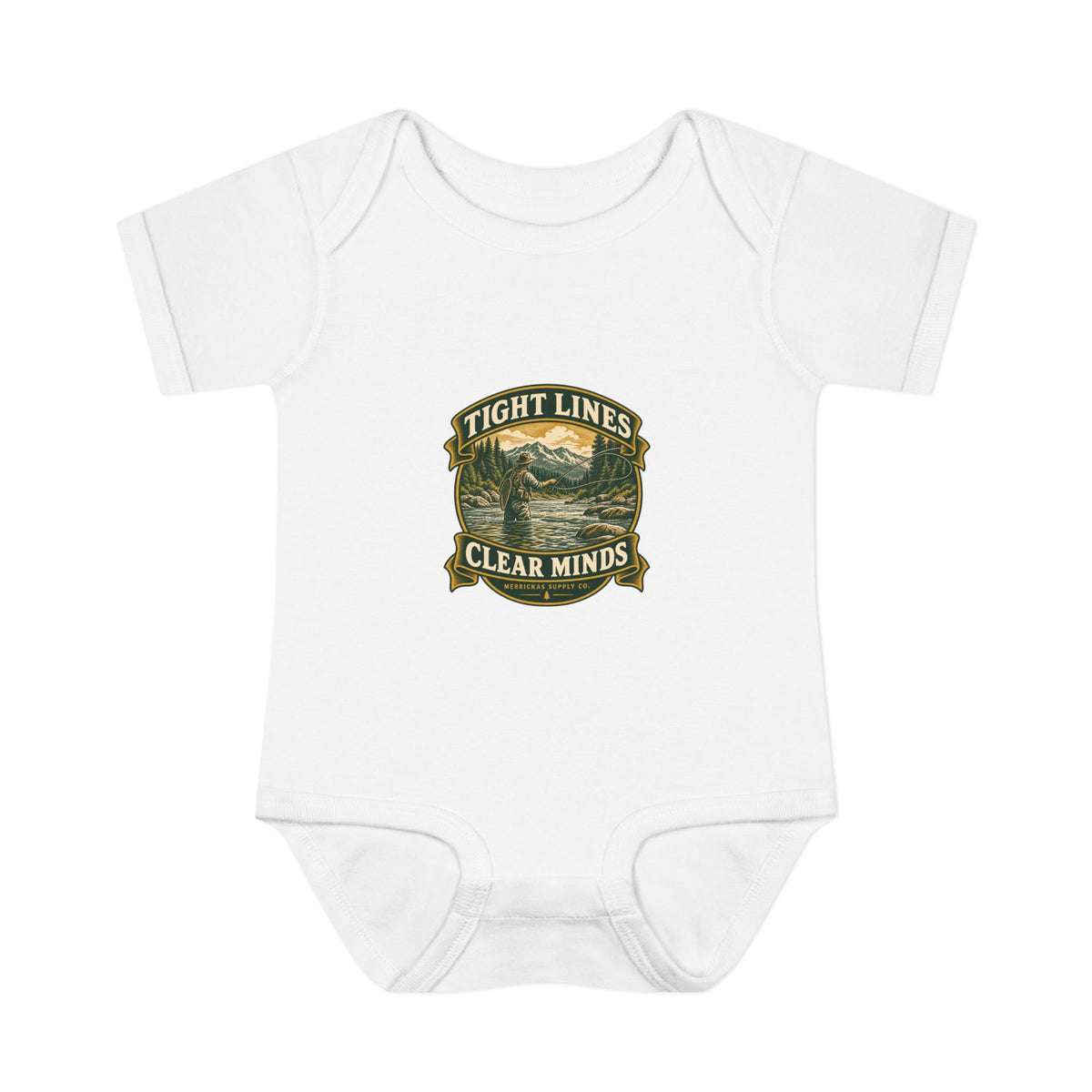Tight Lines Clear Minds Baby Onesie