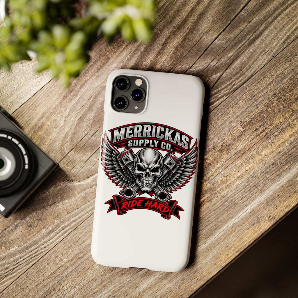 Merrickas Ride Hard Winged Skull Phone Case