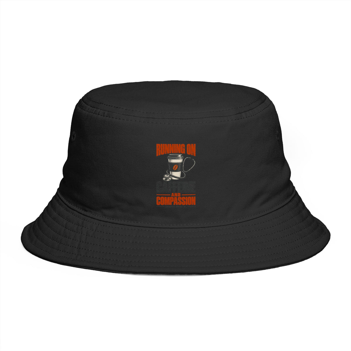 Running On Caffeine And Compassion Bucket Hat