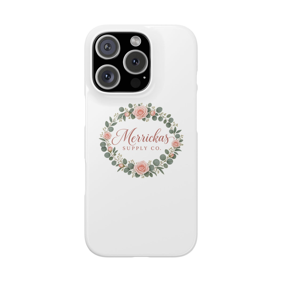 Merrickas Rose Wreath Script Phone Case