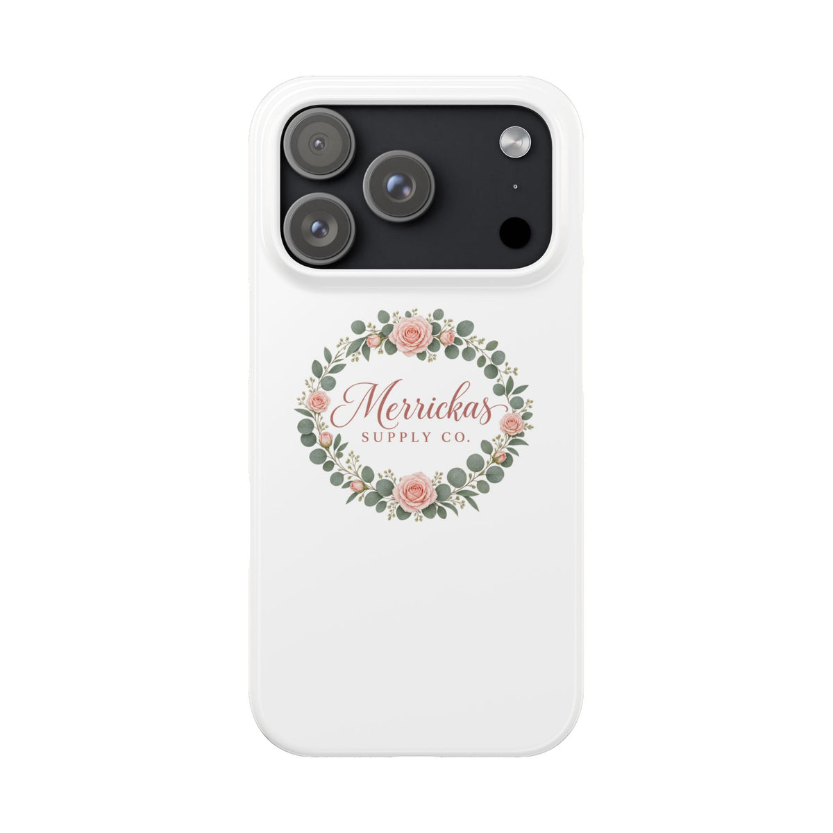 Merrickas Rose Wreath Script Phone Case