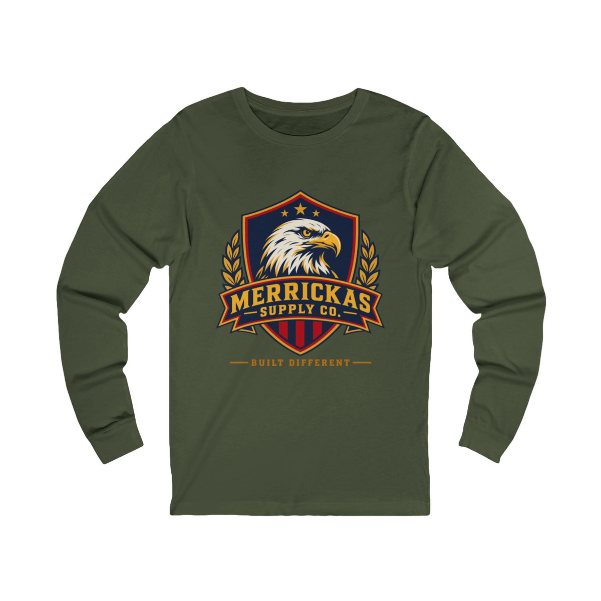 Merrickas Eagle Shield Crest Long Sleeve Tee