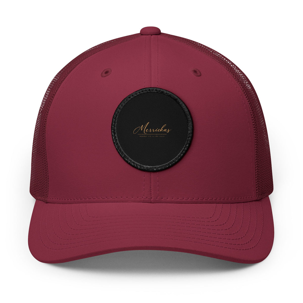 Merrickas Signature Leather Patch Trucker Cap