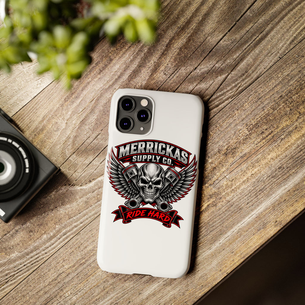 Merrickas Ride Hard Winged Skull Phone Case