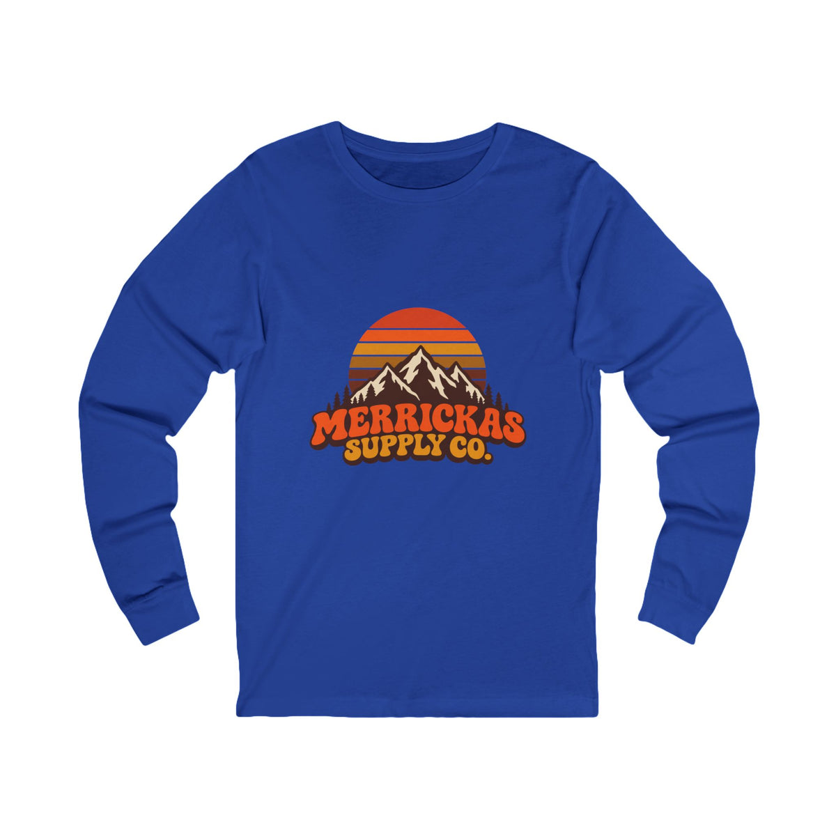 Merrickas Retro Sunset Mountain Long Sleeve Tee