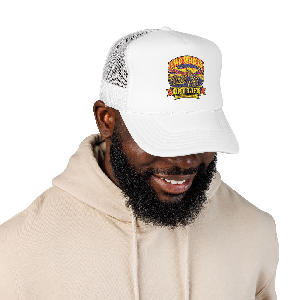 Two Wheels One Life Foam Trucker Hat