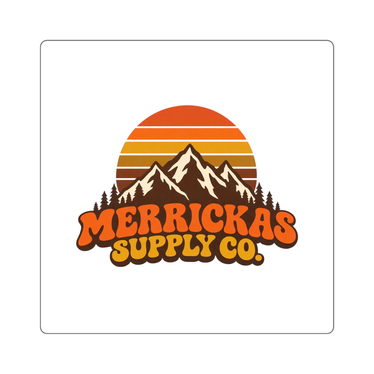 Merrickas Retro Sunset Mountain Sticker