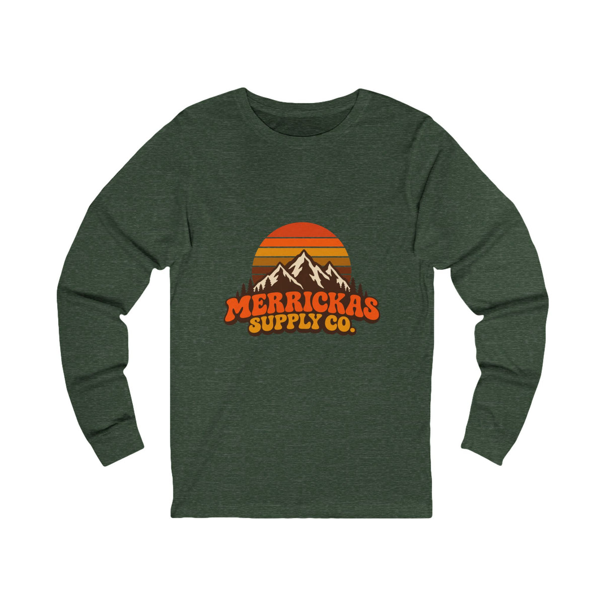 Merrickas Retro Sunset Mountain Long Sleeve Tee