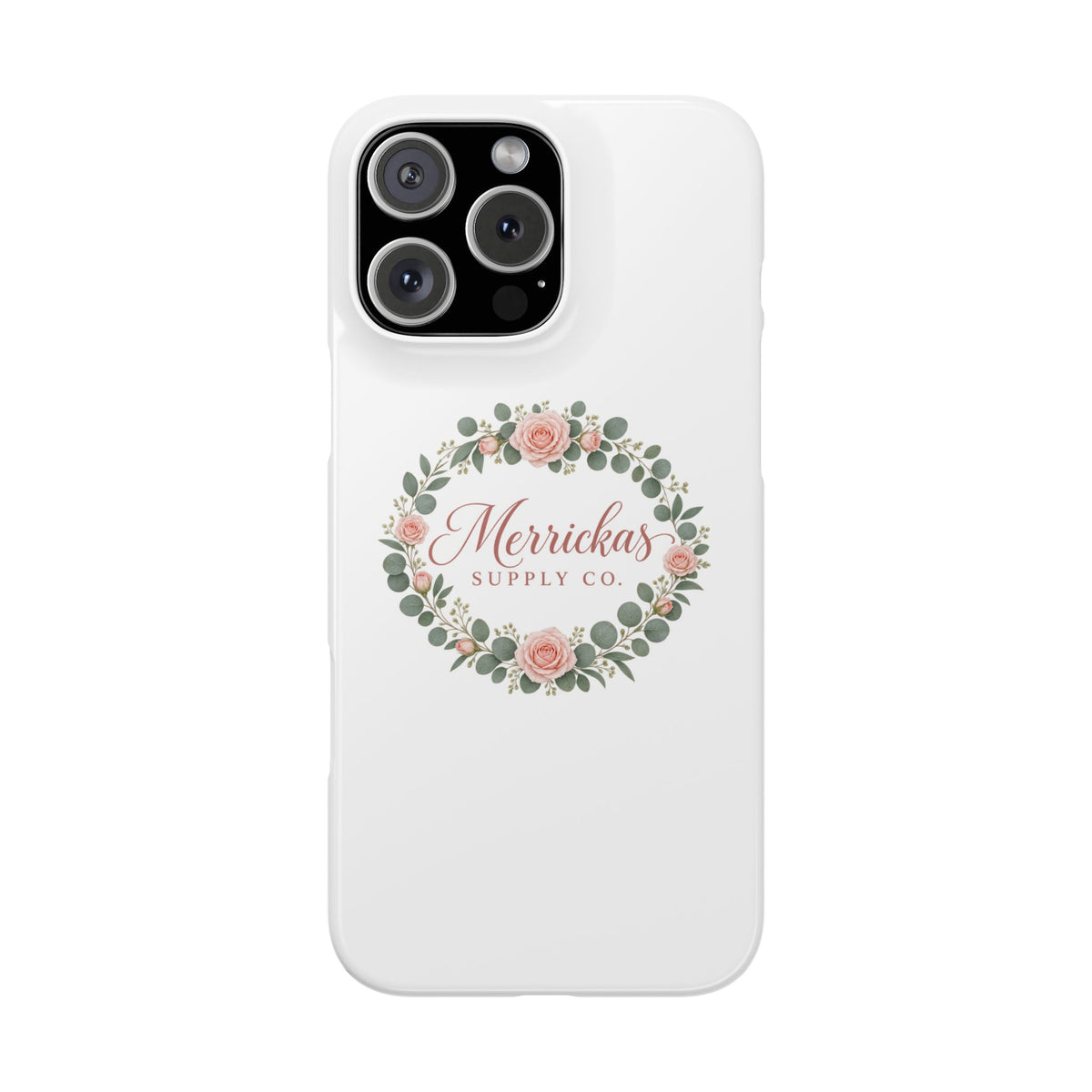 Merrickas Rose Wreath Script Phone Case