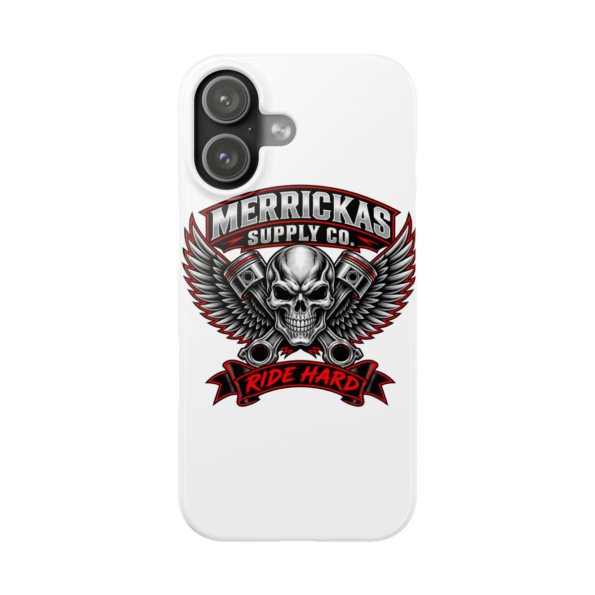 Merrickas Ride Hard Winged Skull Phone Case