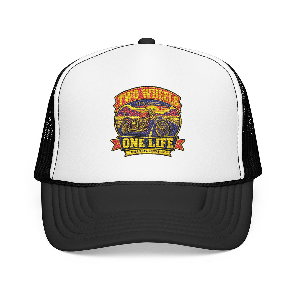 Two Wheels One Life Foam Trucker Hat
