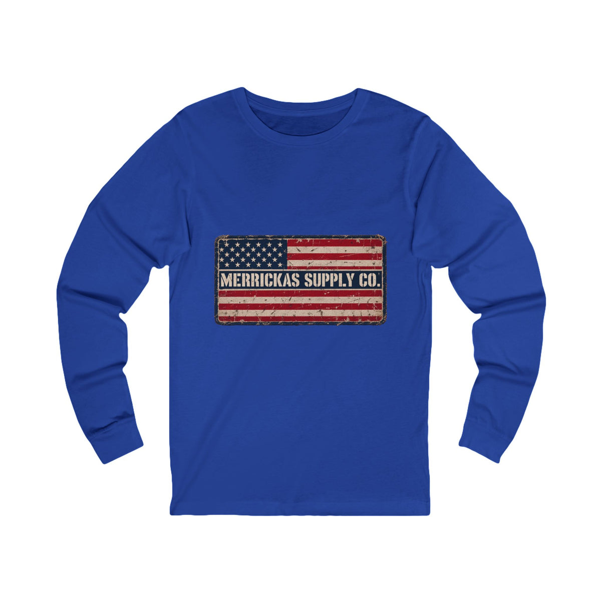 Merrickas American Flag Patch Long Sleeve Tee