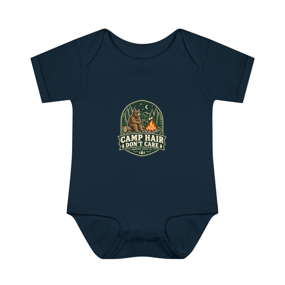 Camp Hair Don't Care Baby Onesie