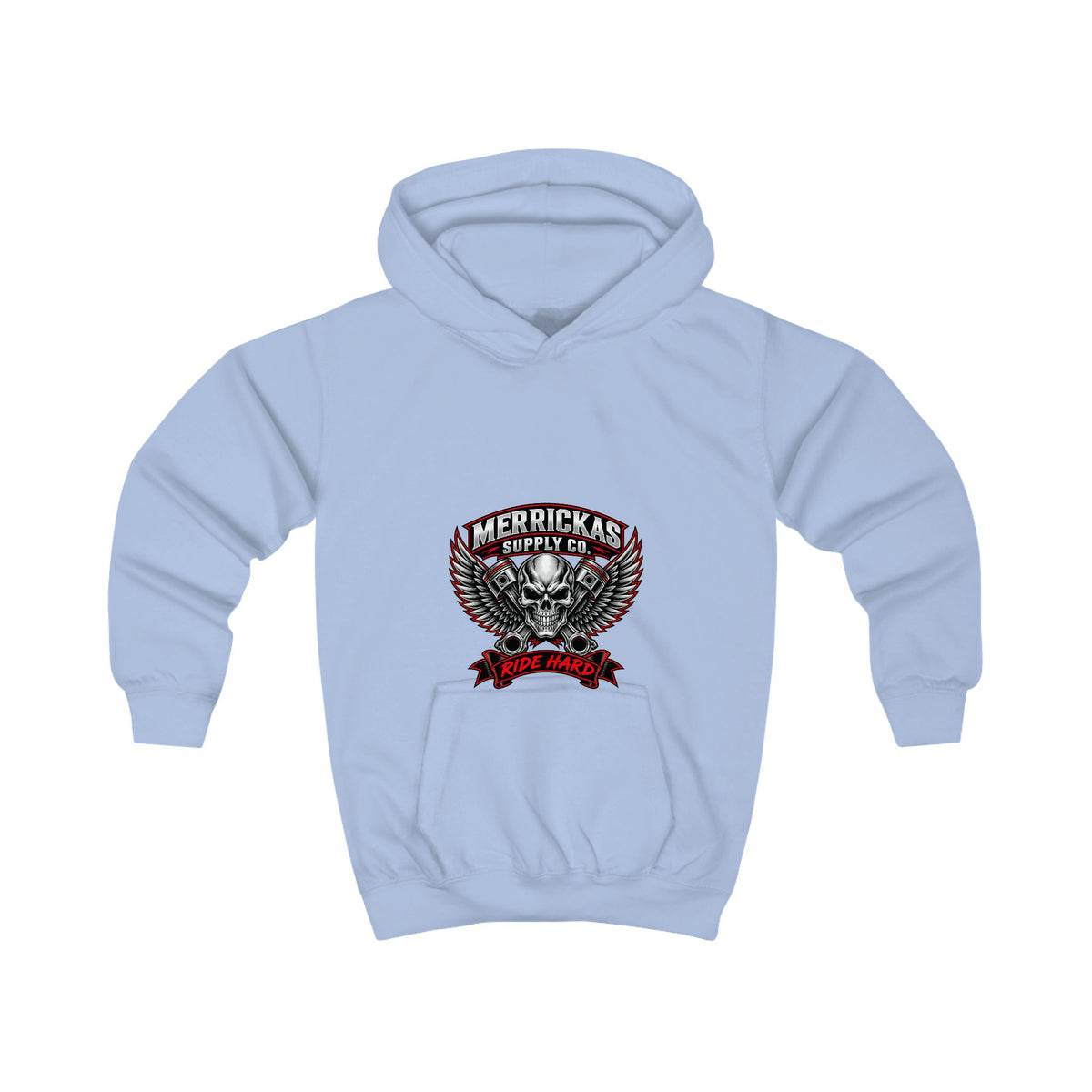 Merrickas Ride Hard Winged Skull Kids' Hoodie