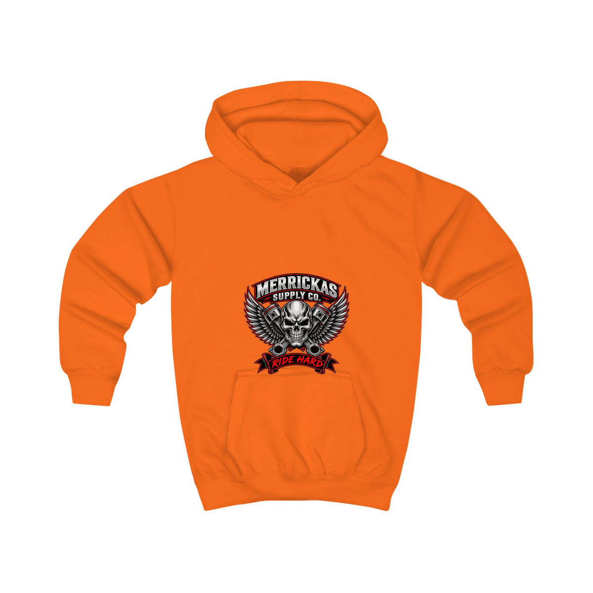 Merrickas Ride Hard Winged Skull Kids' Hoodie