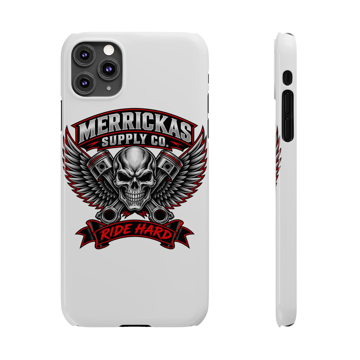 Merrickas Ride Hard Winged Skull Phone Case