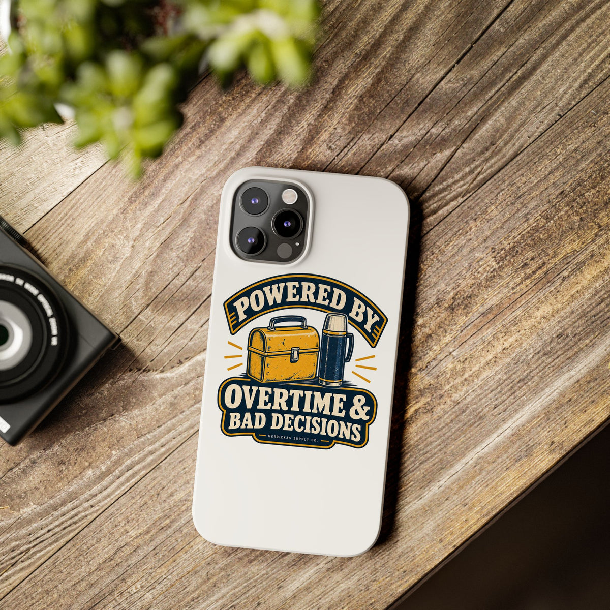 Powered By Overtime & Bad Decisions Phone Case