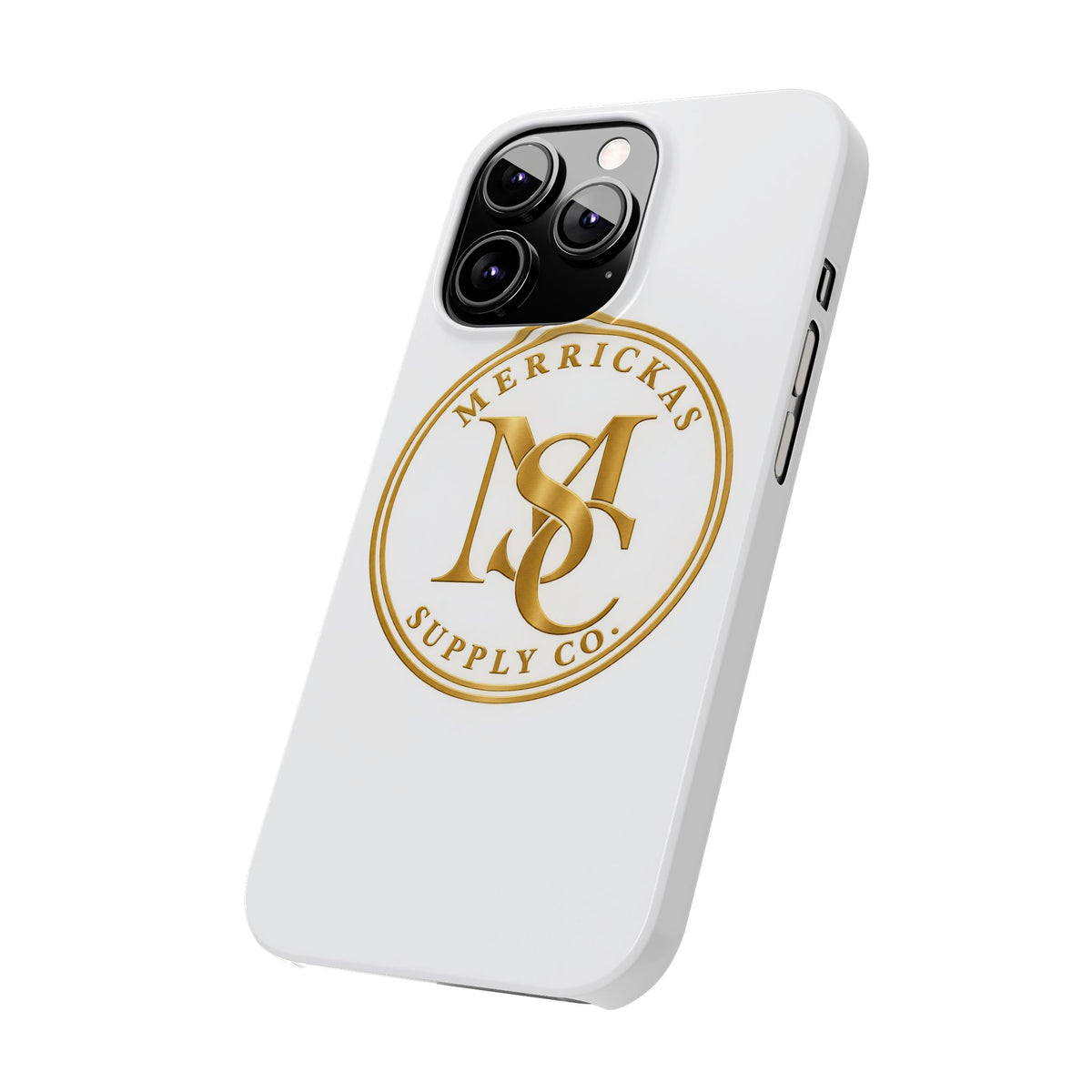 Merrickas Gold MSC Monogram Phone Case