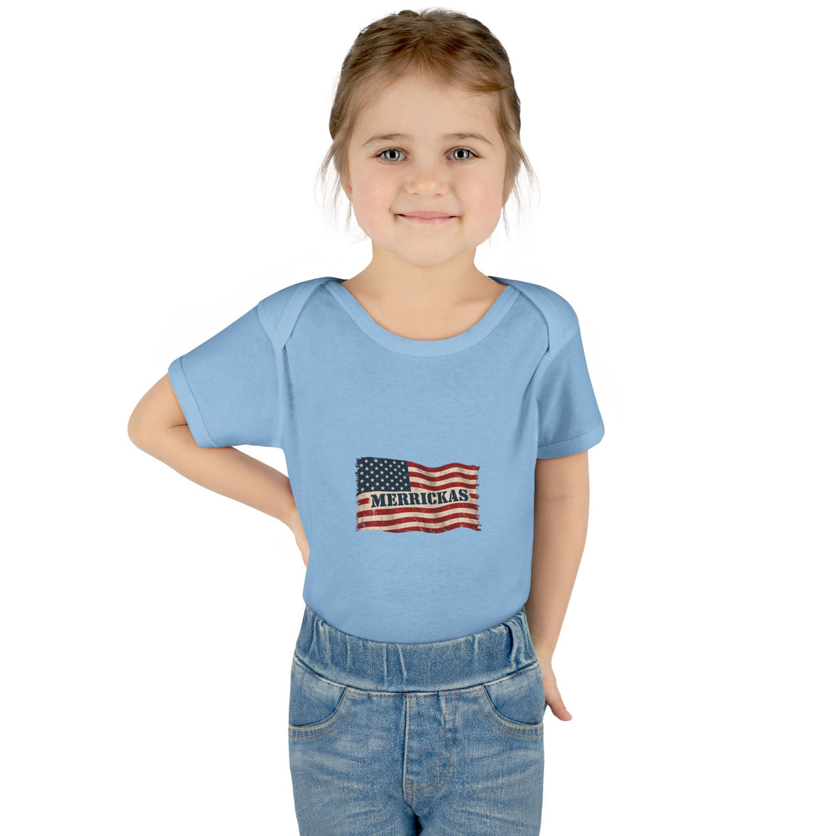 Merrickas Flag Baby Onesie