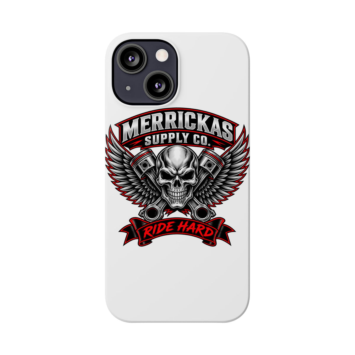 Merrickas Ride Hard Winged Skull Phone Case