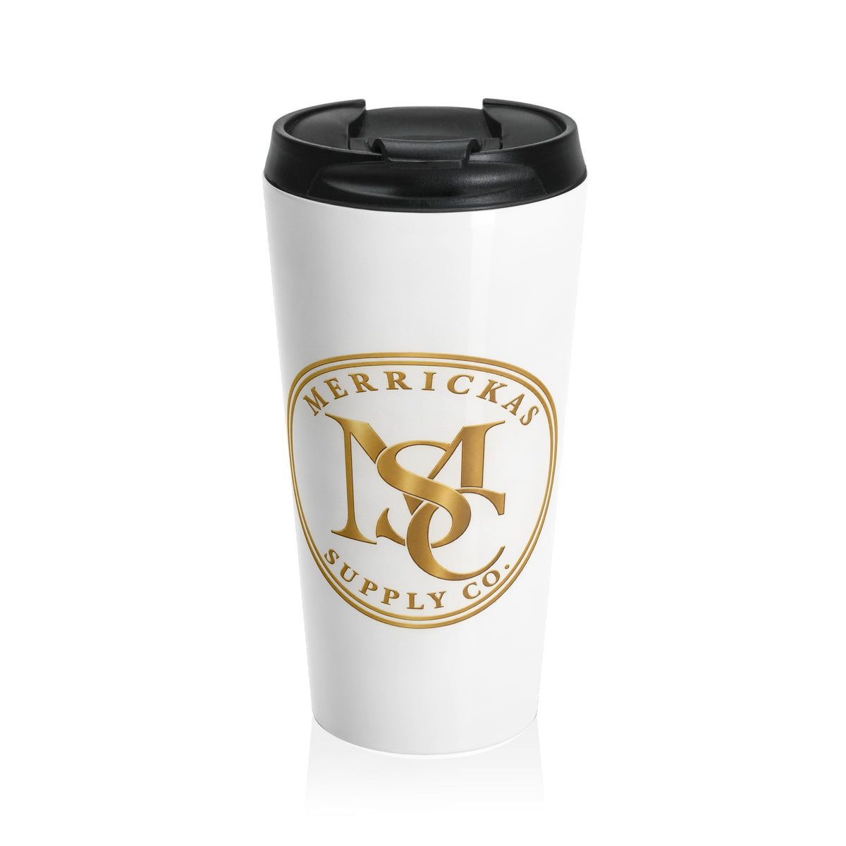 Merrickas Gold MSC Monogram Travel Mug