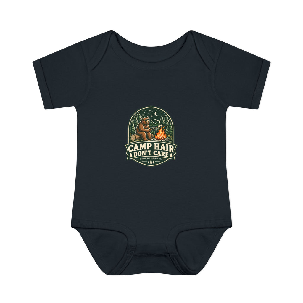 Camp Hair Don't Care Baby Onesie
