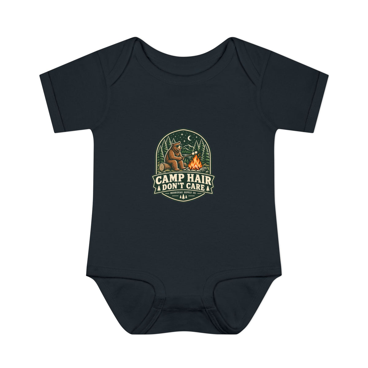 Camp Hair Don't Care Baby Onesie